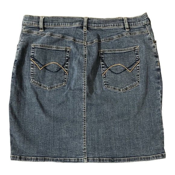 Venezia Womens Size 18 Jean Pencil Skirt Knee Length Medium Wash Pockets Stretch - Picture 2 of 5